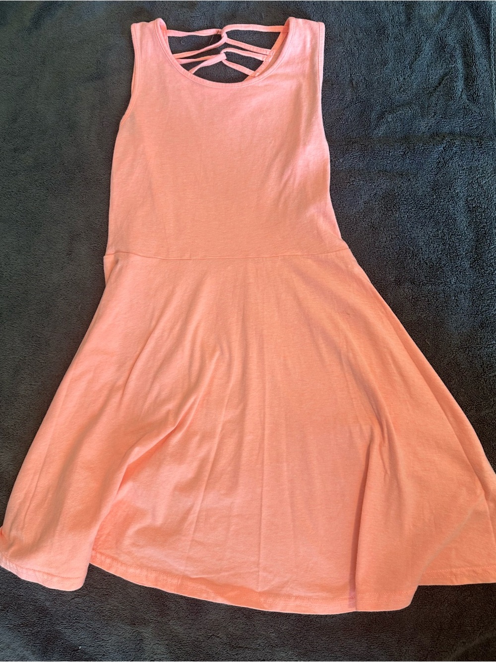 Place Peach Knit Strappy-Back Casual Dress